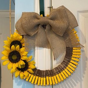 Clothespin wreath and ribbon wreaths $30 plus shipping